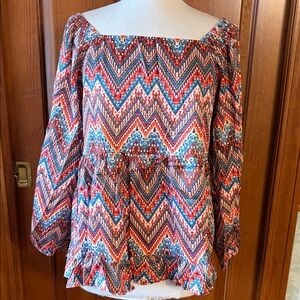 Vibrant Chevron Women's Blouse by Gardenwed. Women’s Size XXL